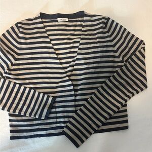 Akris Navy and Cream Striped Sweater